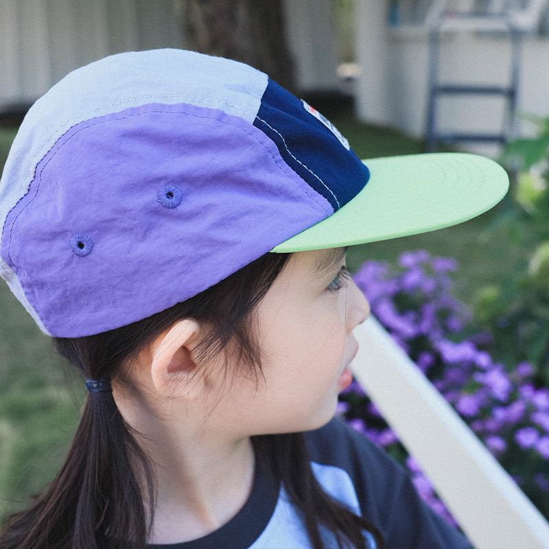 中大童春季撞色拼接多巴胺速乾棒球鴨舌帽