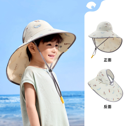兒童空頂大帽檐防曬帽