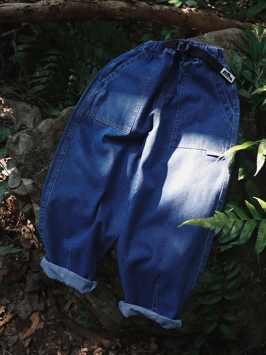 兒童春季百搭水洗寬鬆牛仔長褲