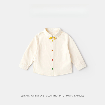 100%棉兒童春季萌趣卡通長袖襯衫