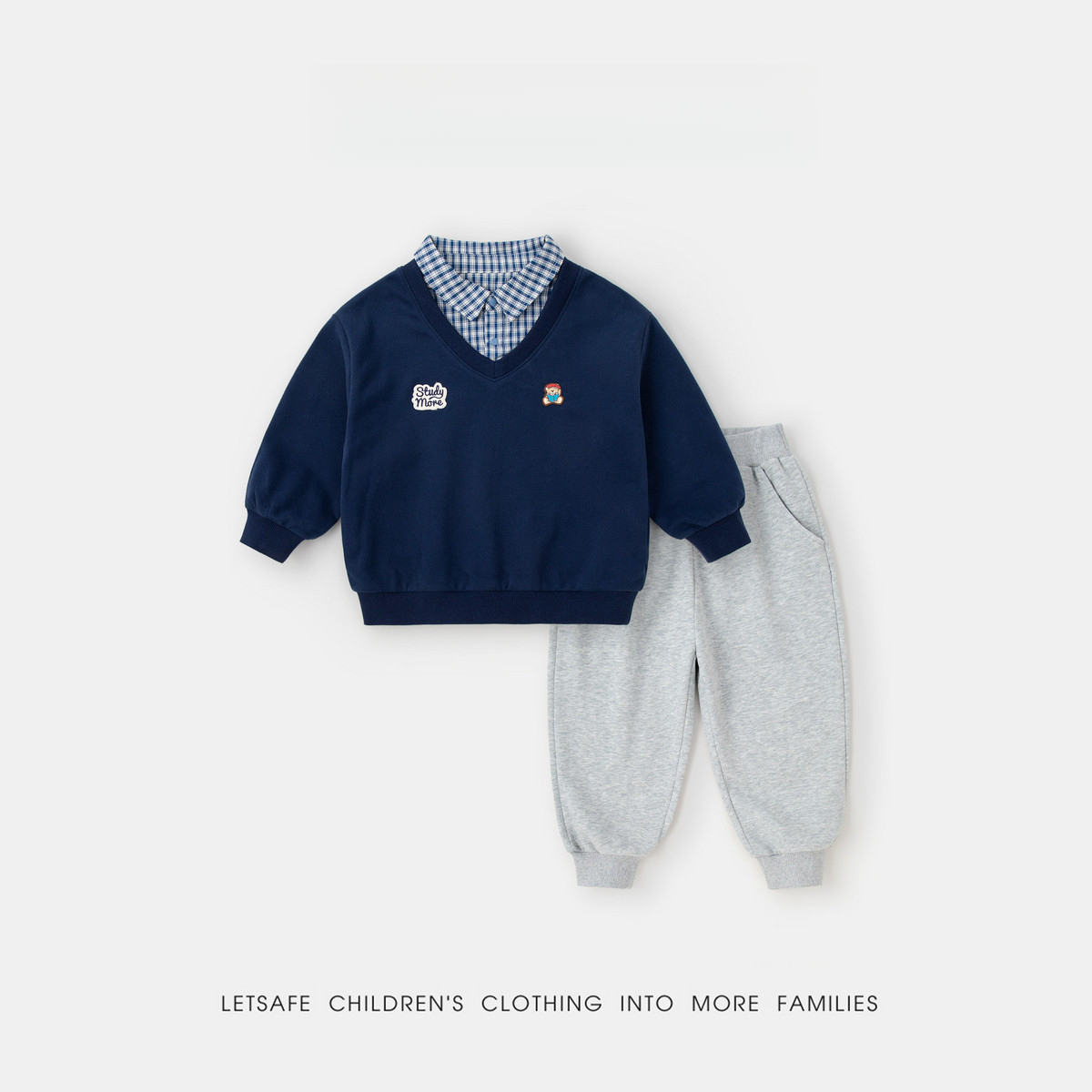 春季男童學院風衛衣褲子兩件套