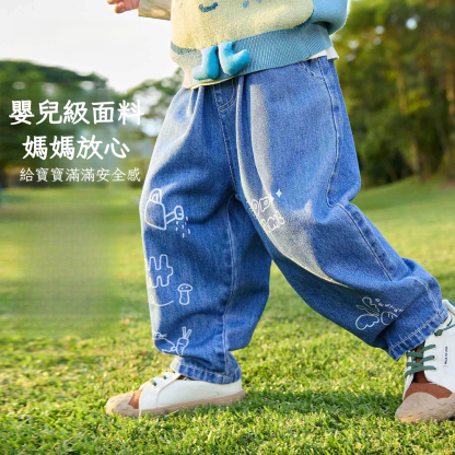 春季兒童童趣牛仔褲