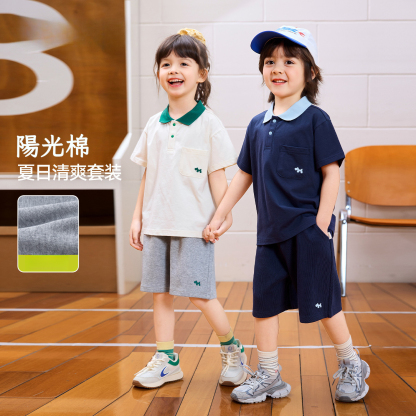 兒童學院風POLO運動兩件套