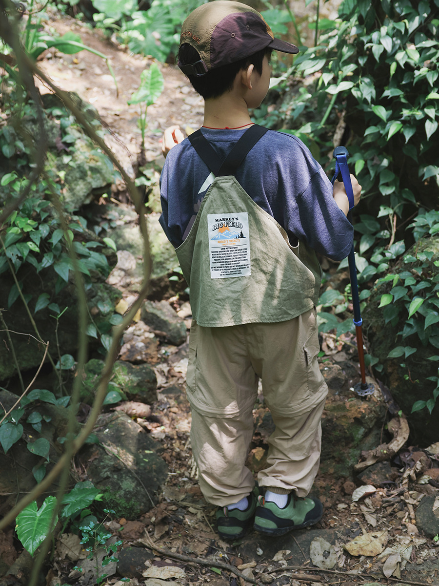 城市戶外山系機能風拉鏈馬甲兒童背心