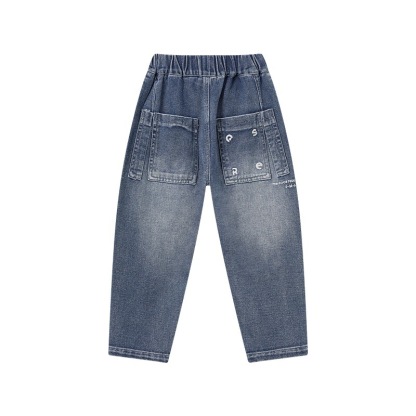南通大口袋春秋款字母牛仔褲