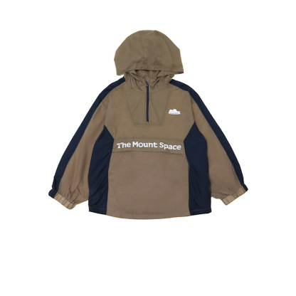 兒童春季戶外速乾半拉鏈套頭防風軟殼衝鋒衣