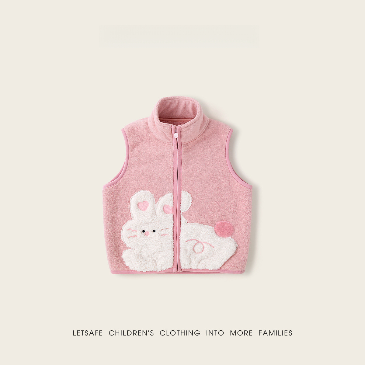 兒童秋冬加絨卡通圖案馬甲