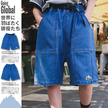 男童夏季復古軟棉牛仔短褲