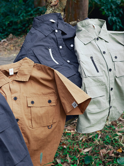 男童夏季山系戶外兒童短袖襯衫短褲套裝