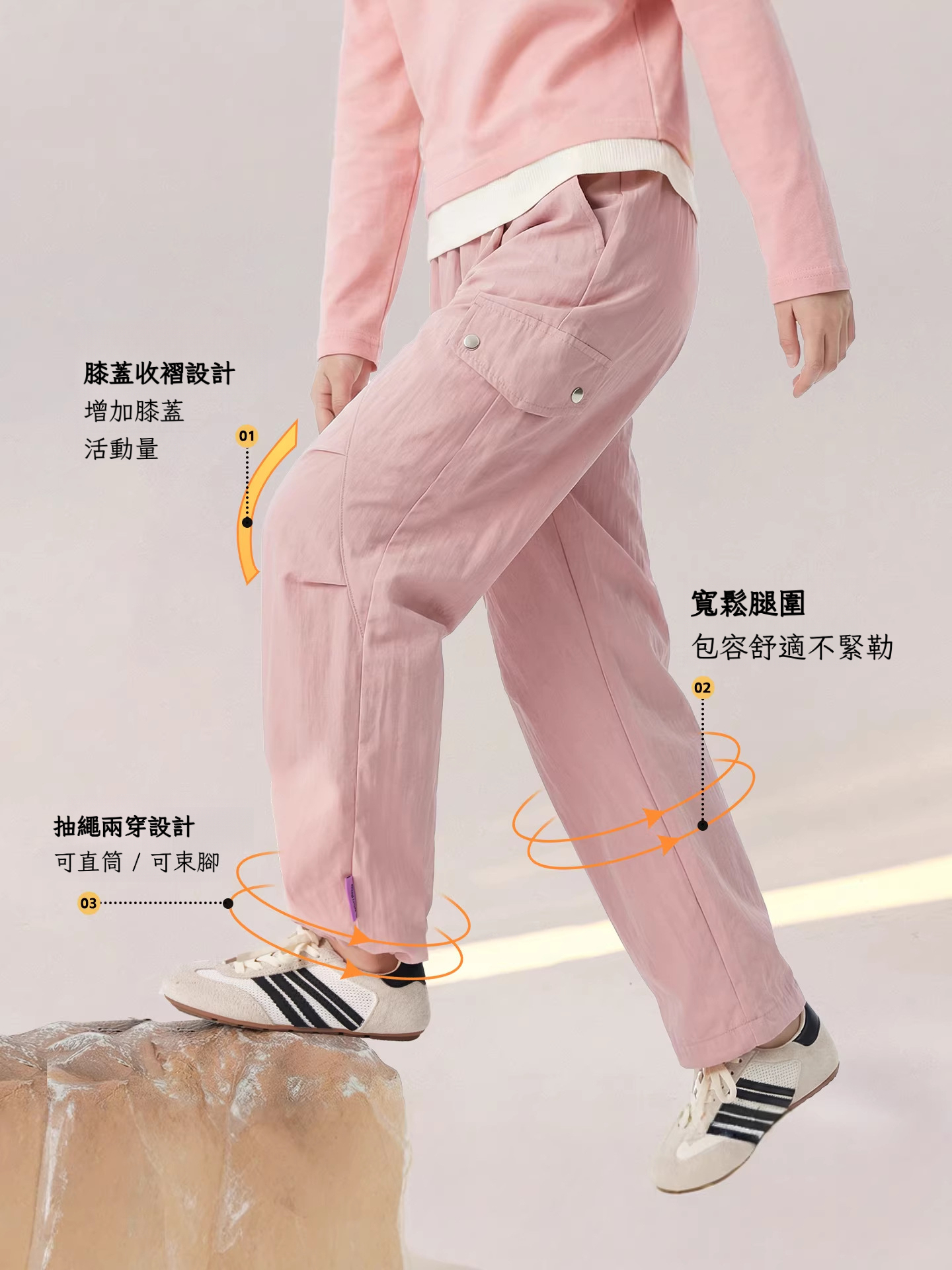 春季新款女童工裝褲直筒褲