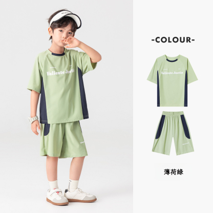 男童夏季戶外冰感短袖短褲套裝