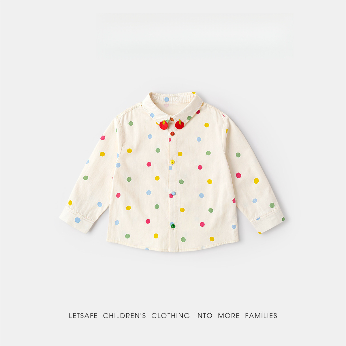 100%棉兒童春季萌趣卡通長袖襯衫