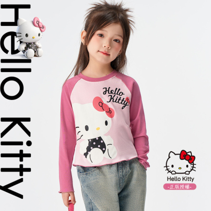 春季女童卡通貓咪直筒褲