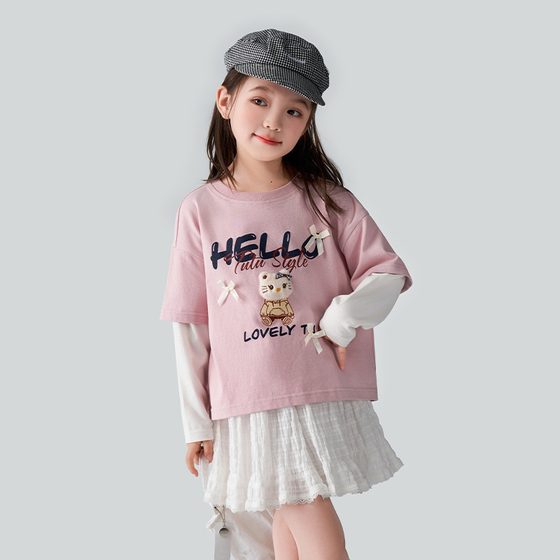 春季新款女童 立體卡通T恤