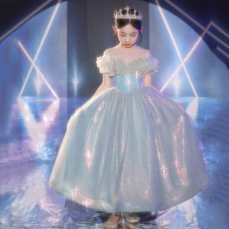 女童輕奢亮面禮服公主裙