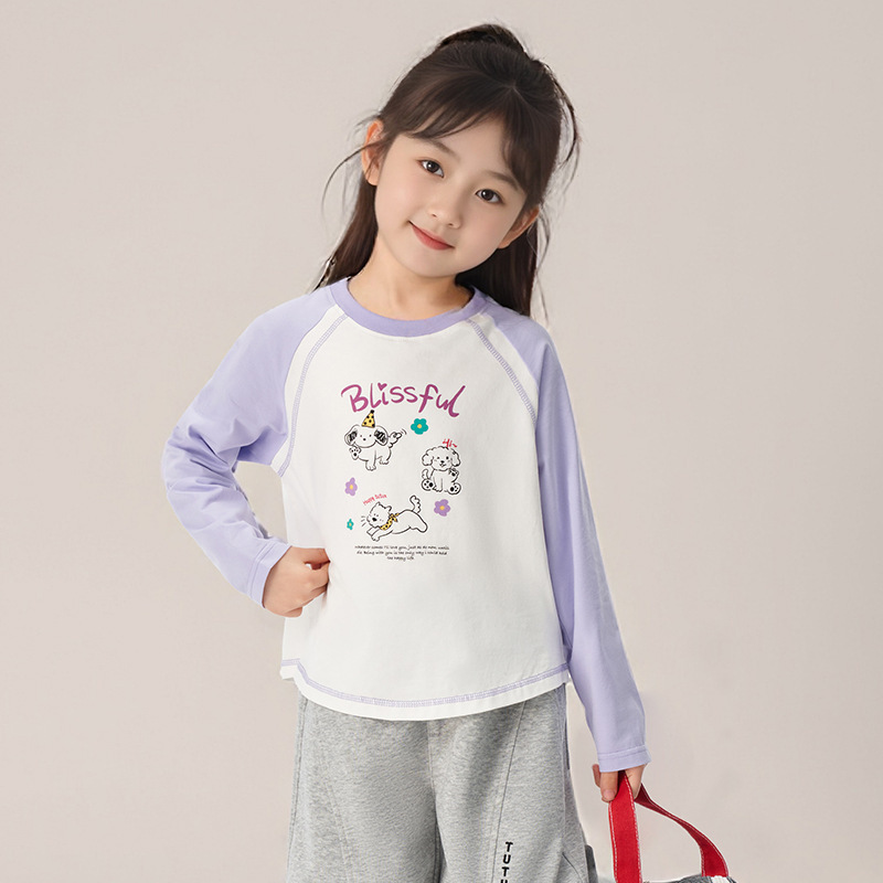 女童冰瓷棉長袖T恤
