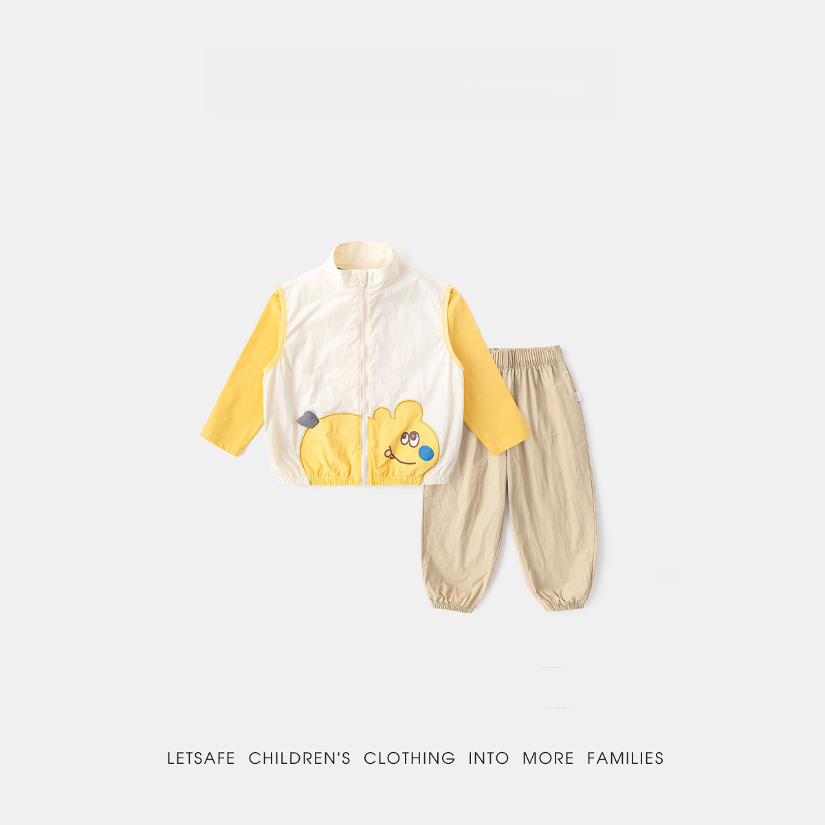 春季兒童新款馬甲打底衫褲子三件套套裝