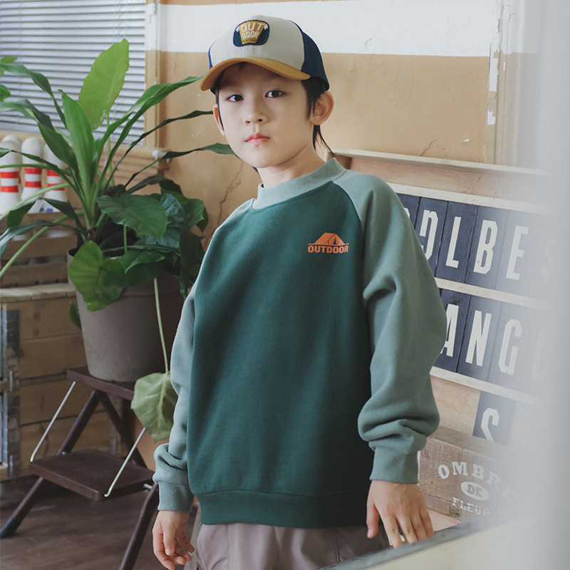 兒童冬季加絨露營帳篷印花衛衣