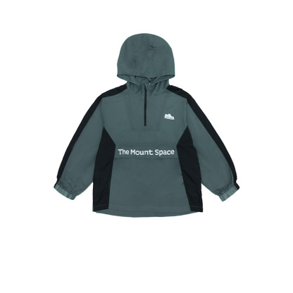 兒童春季戶外速乾半拉鏈套頭防風軟殼衝鋒衣