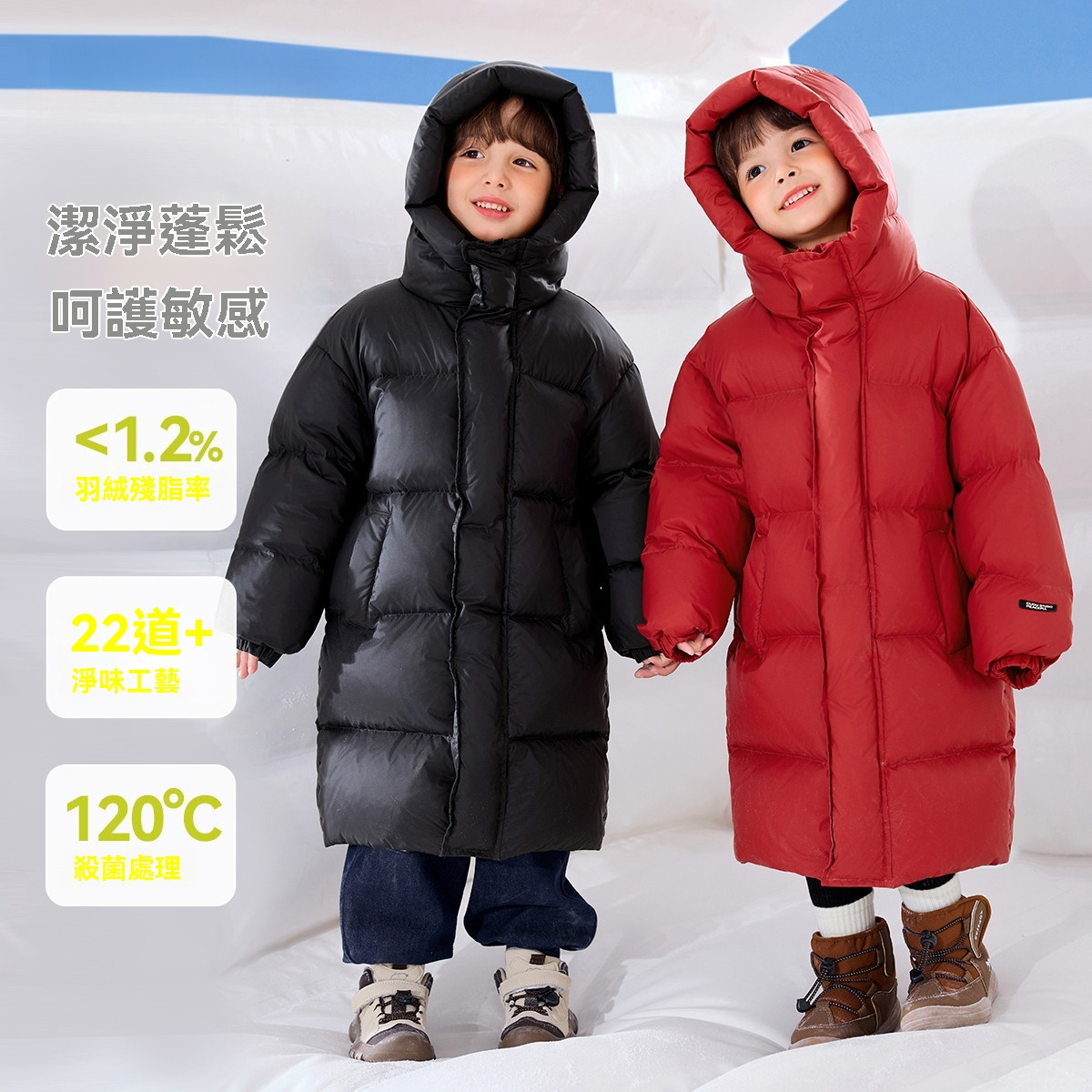 三防兒童冬季抗極寒羽絨服