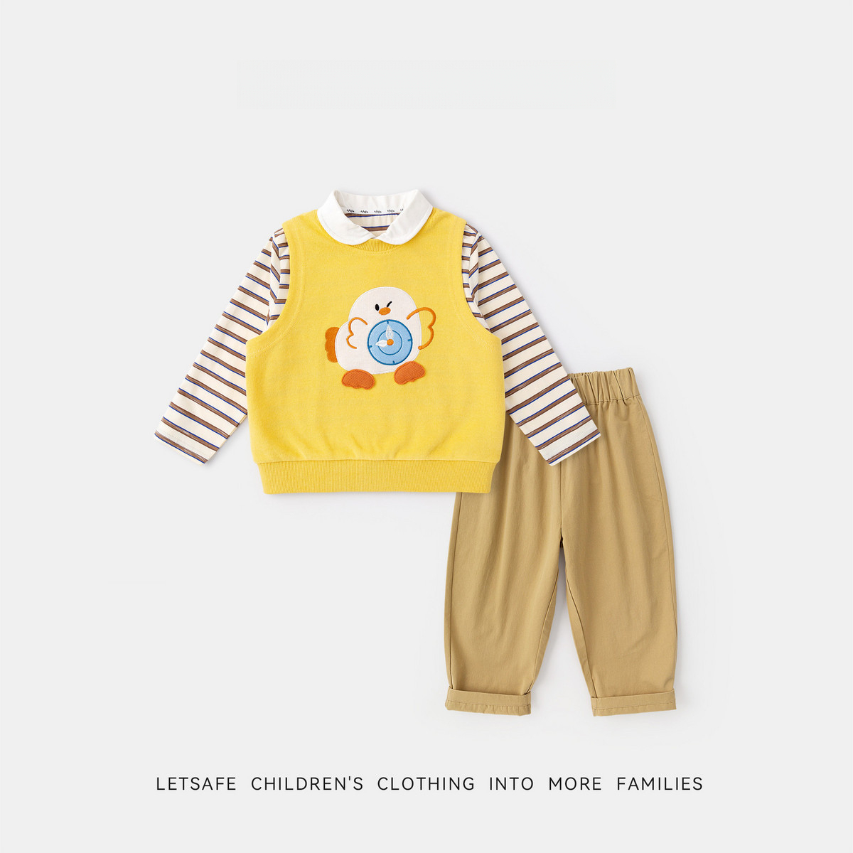 兒童春季T恤馬甲休閒褲三件套