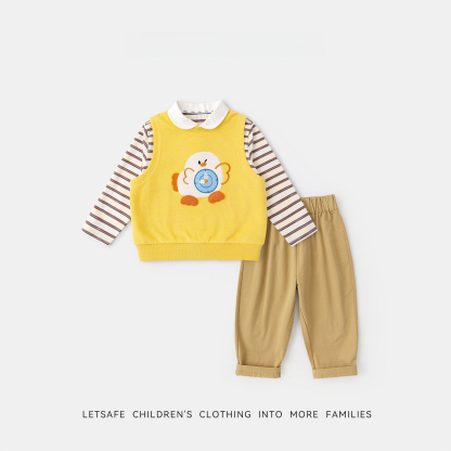 兒童春季T恤馬甲休閒褲三件套