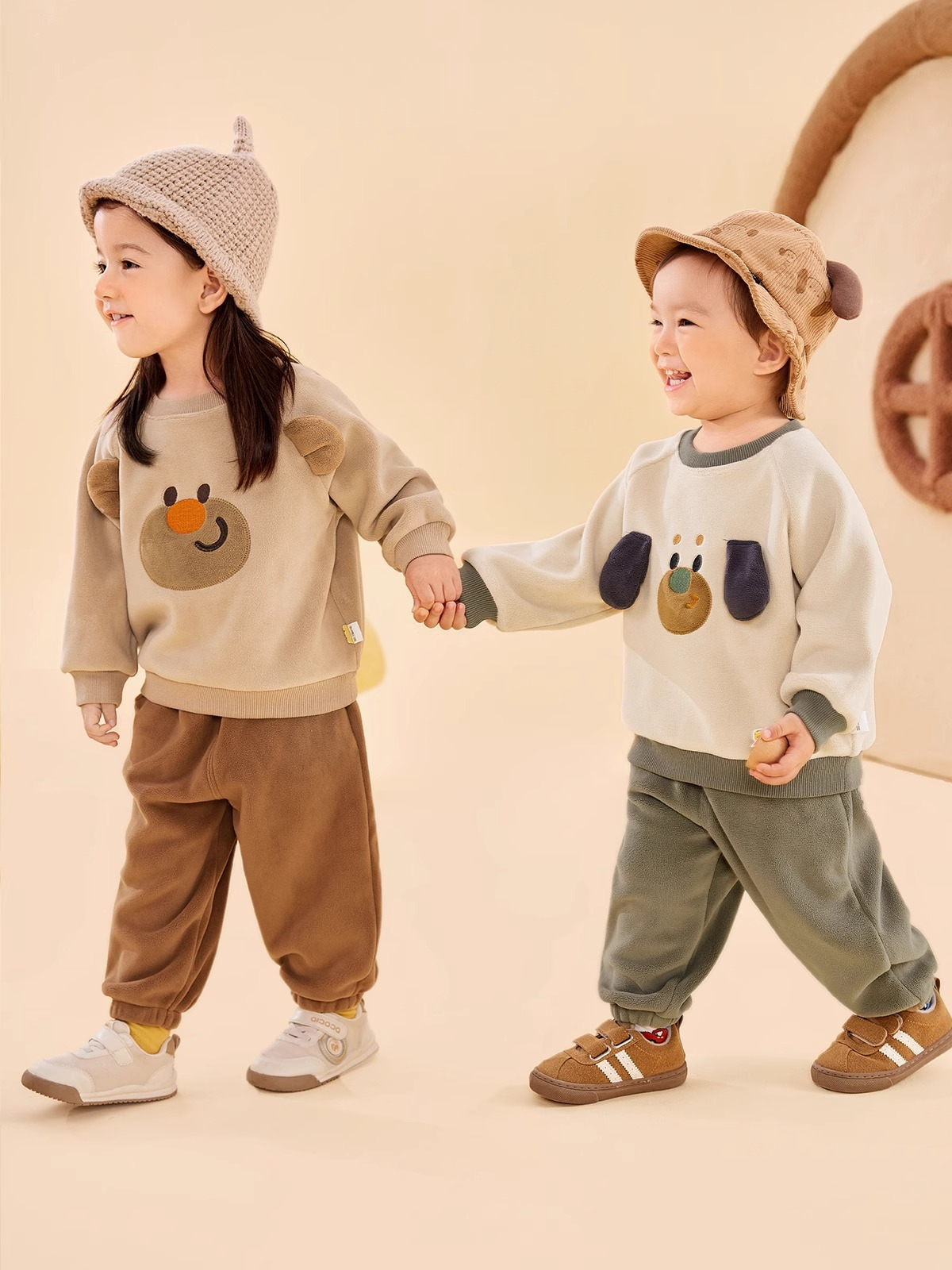 立體小耳朵冬裝衛衣兩件套