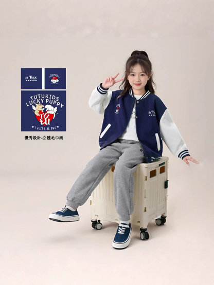 春季女童卡通棒球服