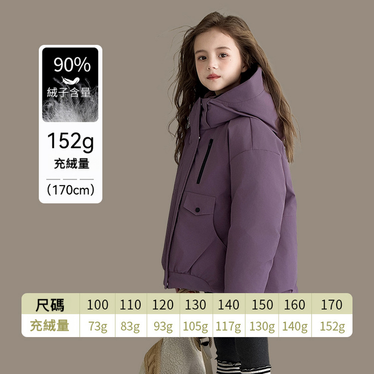 女童工裝三防羽絨服