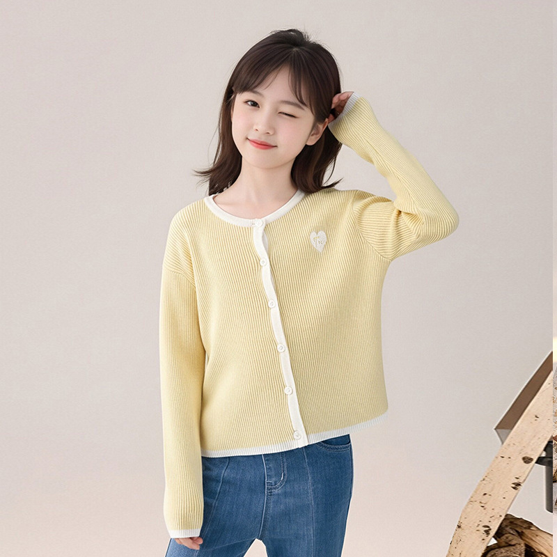 春季女童新款開衫毛衣