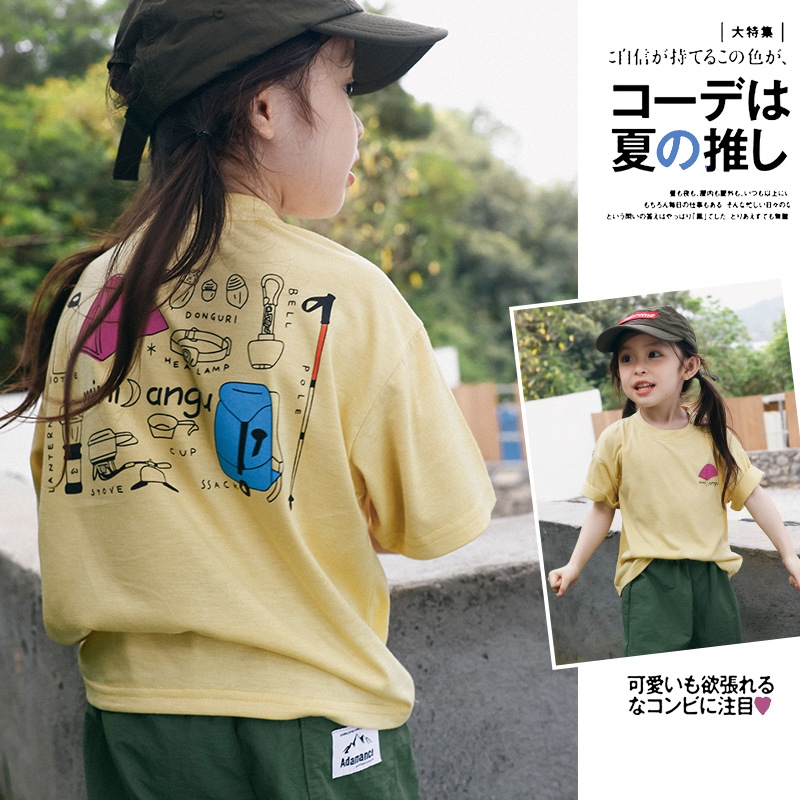 女童透氣柔軟速乾短袖t恤