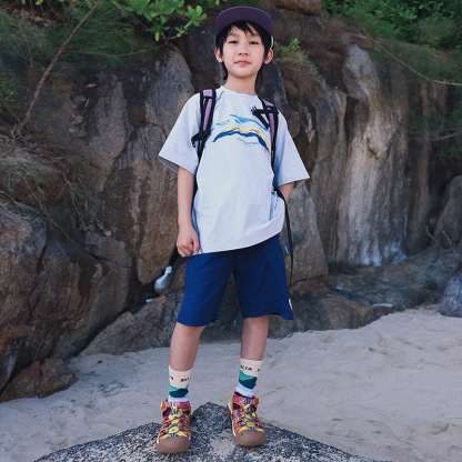 男童夏季運動印花短袖短褲套裝