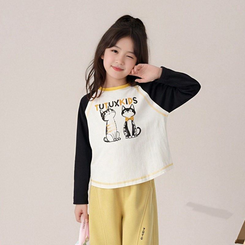 女童冰瓷棉長袖T恤