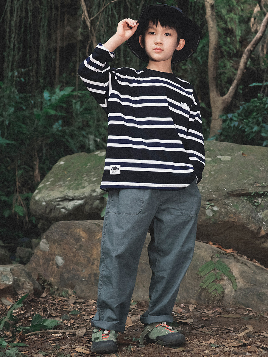 男童春季戶外防風直筒工裝運動長褲