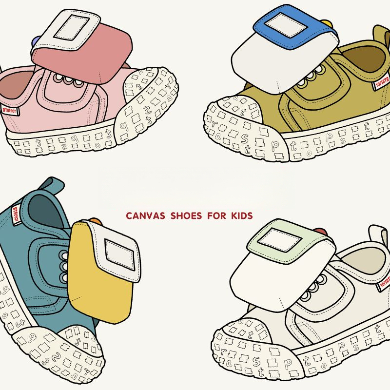 兒童春秋夏耐磨麵包帆布鞋