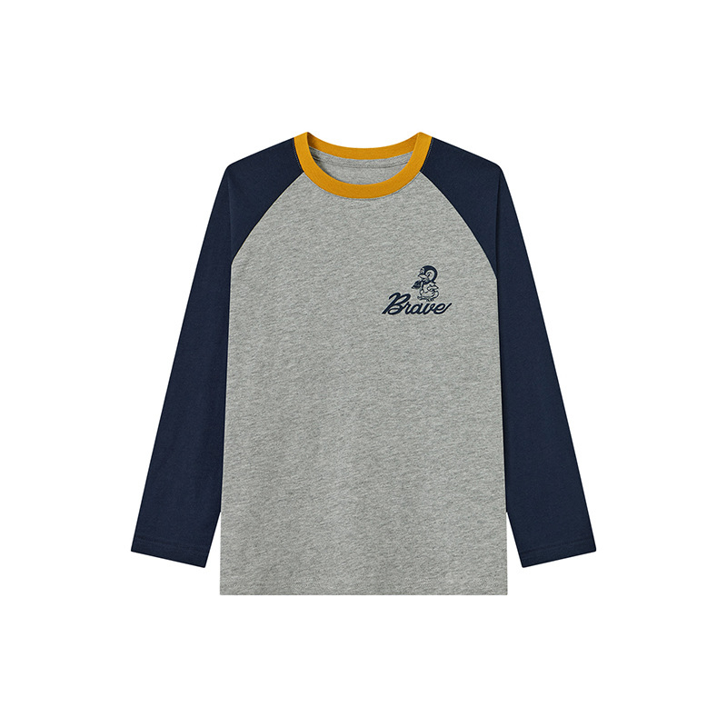 春秋潮範美式撞色長袖T恤