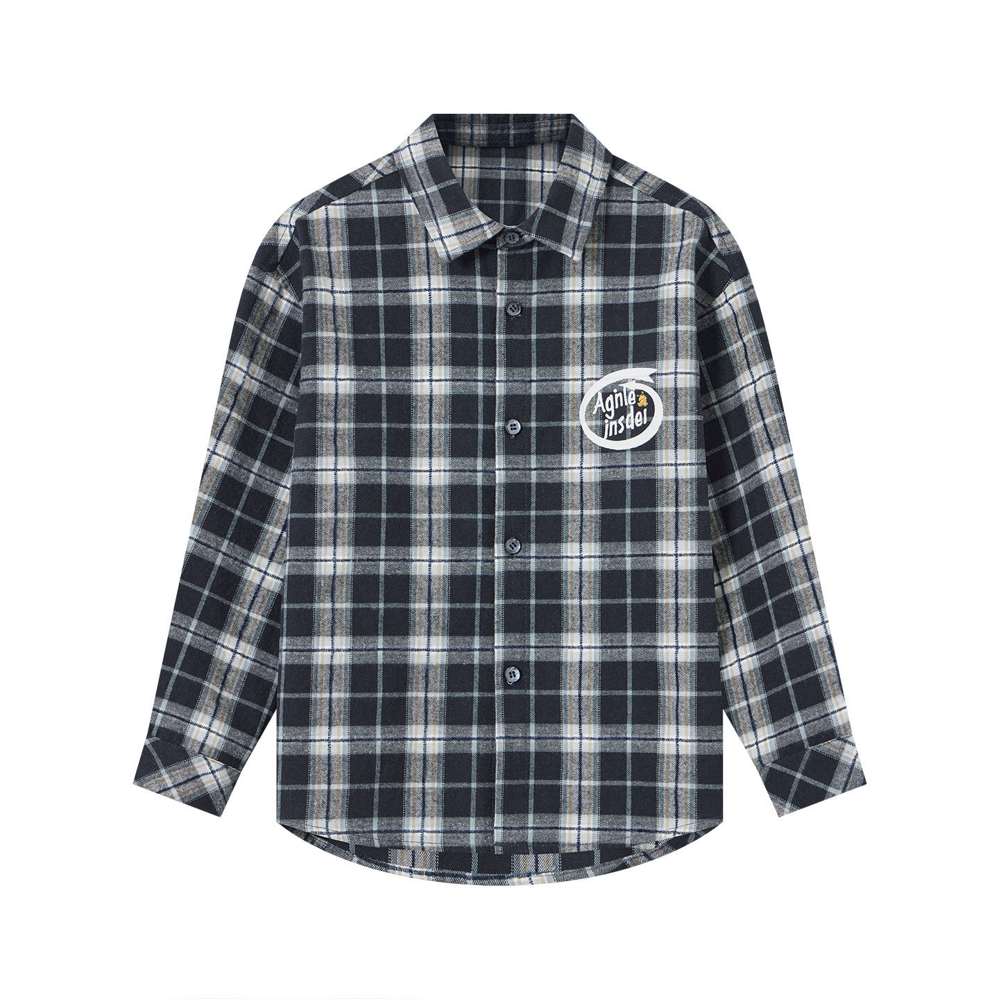 男童美式格紋印花襯衫