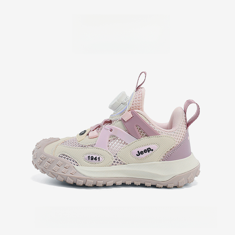 男童夏季旋轉紐扣網面透氣休閒運動鞋