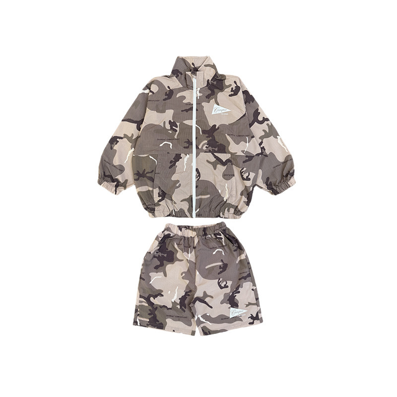 兒童戶外防曬迷彩長袖套裝