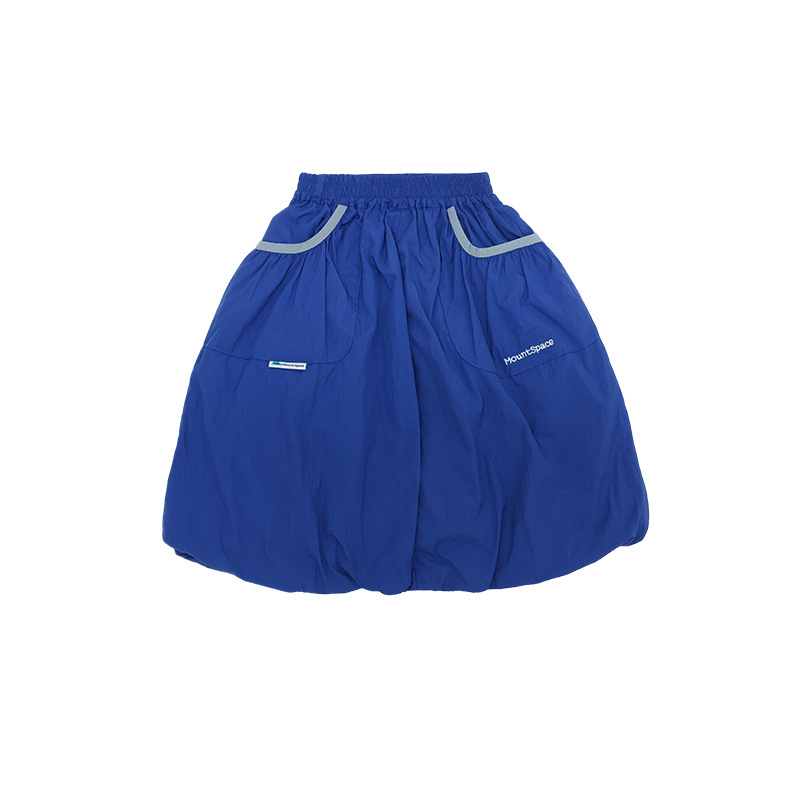 女童春季戶外速乾透氣大口袋鬆緊腰花苞裙