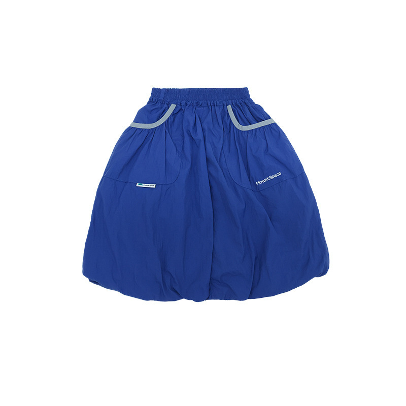 女童春季戶外速乾透氣大口袋鬆緊腰花苞裙