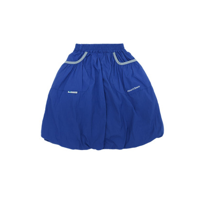 女童春季戶外速乾透氣大口袋鬆緊腰花苞裙