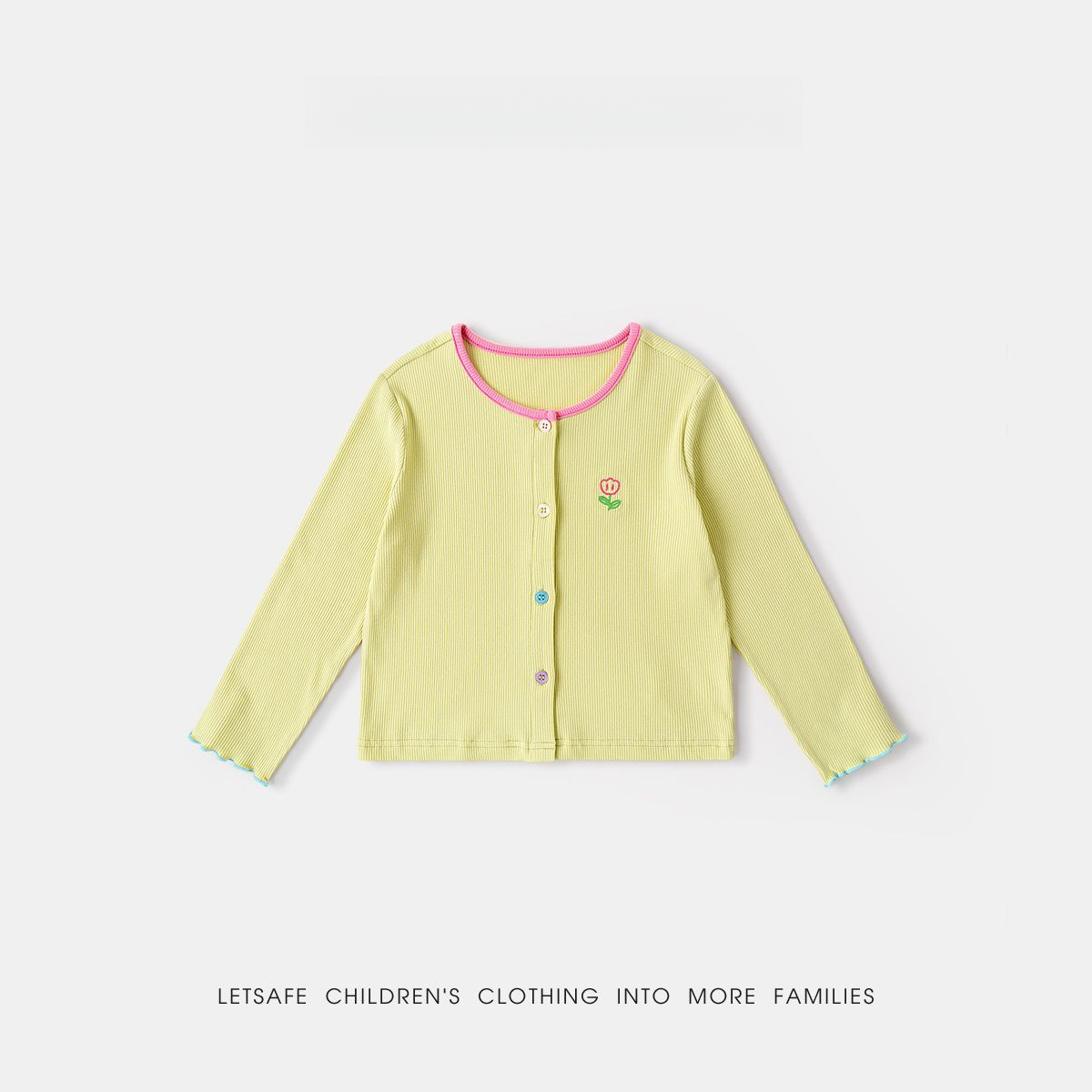 春季女童清新小花針織衫外套