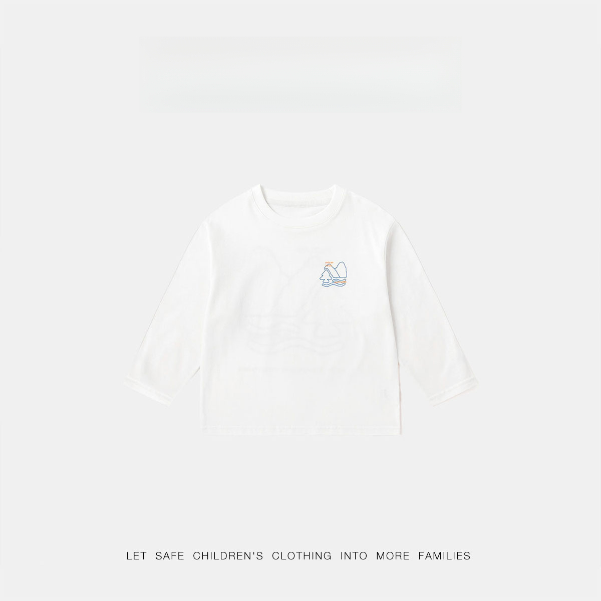 春季兒童彩繪小山長袖上衣