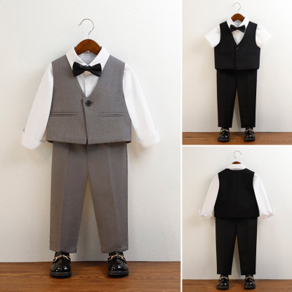 兒童新款春季英倫馬甲套裝