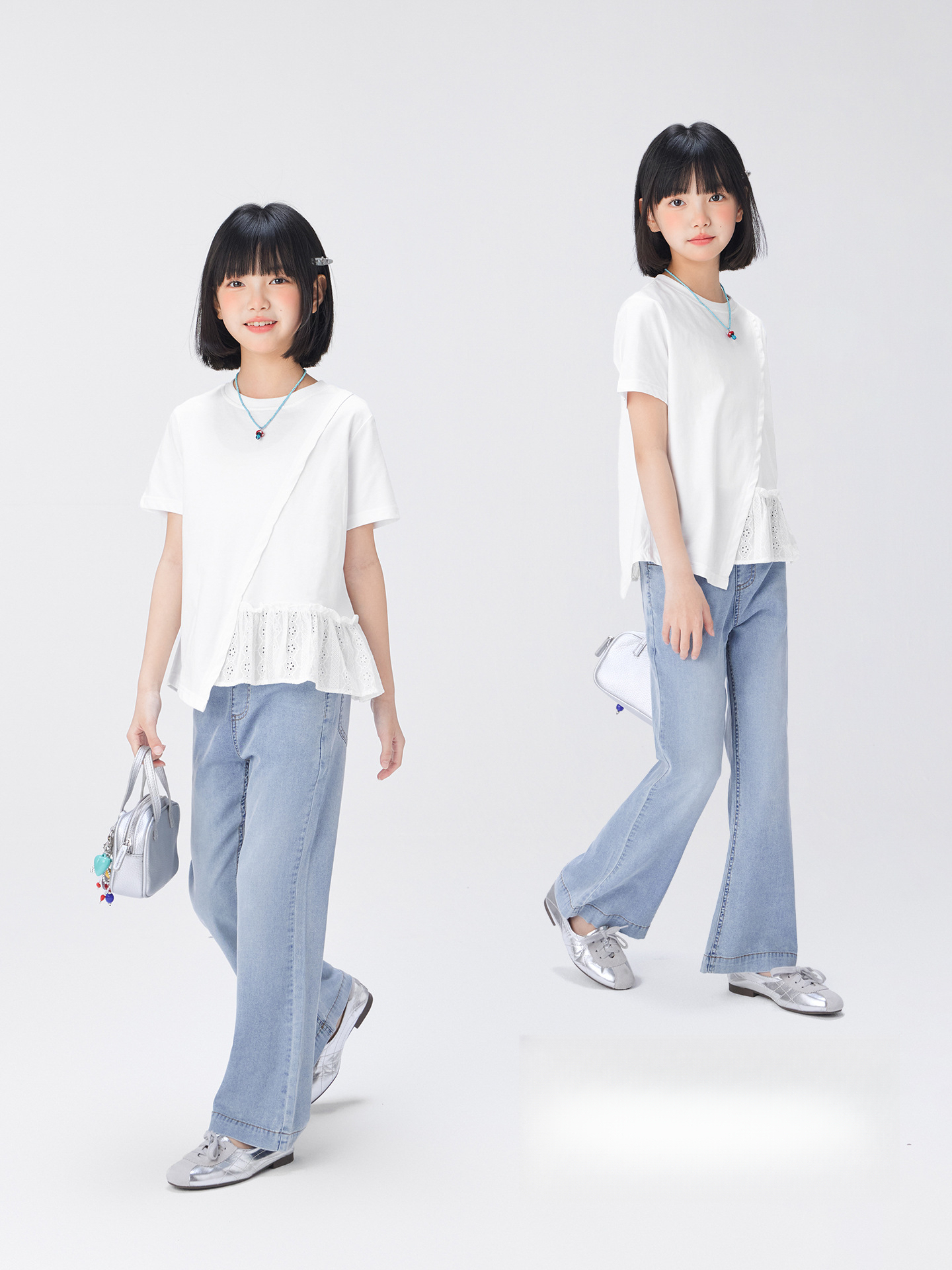 女童夏季天絲牛仔褲