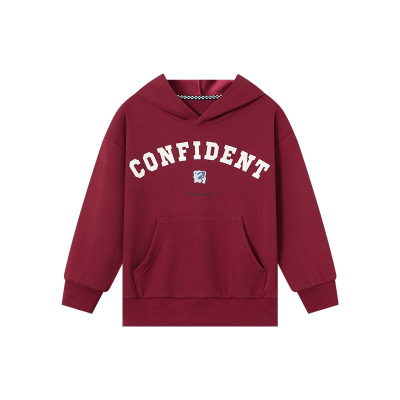 春秋男童美式印花連帽衛衣