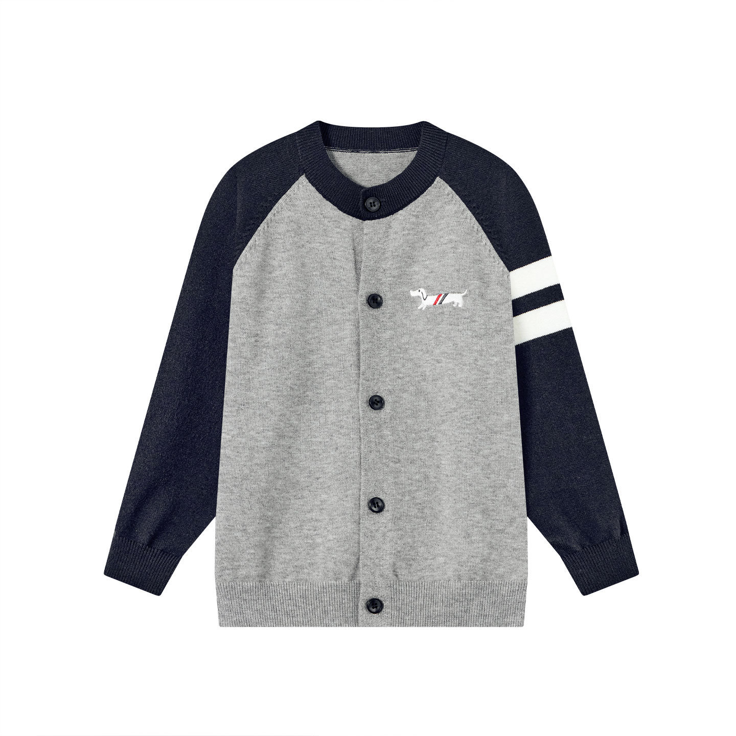 男童春秋款撞色小狗刺繡開衫