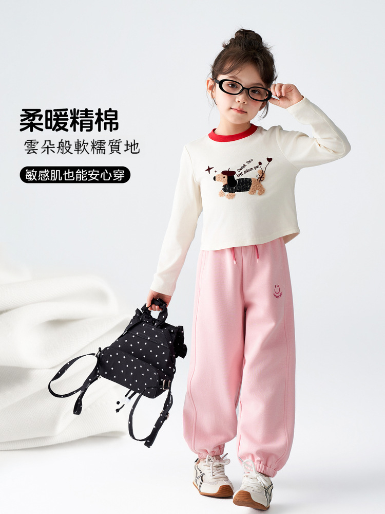 春季女童加厚長袖T恤