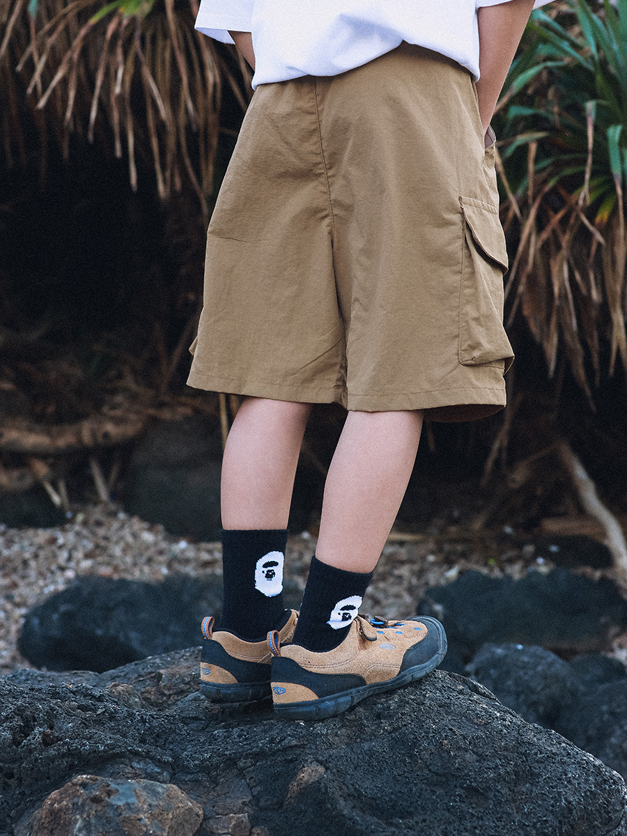 兒童戶外梭織工裝短褲